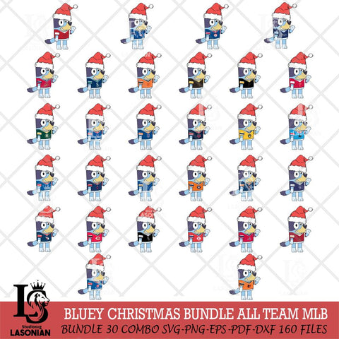 Bluey Christmas MLB ALL TEAM Svg Eps Dxf Png File, Digital Download, Instant Download
