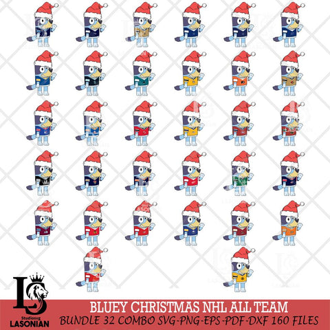 Bluey Christmas NHL ALL TEAM Svg Eps Dxf Png File, Digital Download, Instant Download
