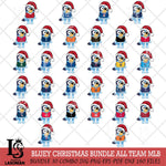 Bluey Dog Christmas MLB ALL TEAM Svg Eps Dxf Png File, Digital Download, Instant Download
