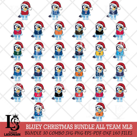 Bluey Dog Christmas MLB ALL TEAM Svg Eps Dxf Png File, Digital Download, Instant Download