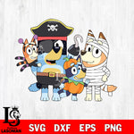 Bluey Dog and Friends Halloween Svg Eps Dxf Png File, Digital Download, Instant Download