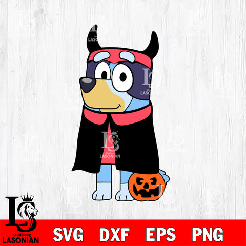 Bluey Dog and Halloween 13 Svg Eps Dxf Png File, Digital Download, Instant Download