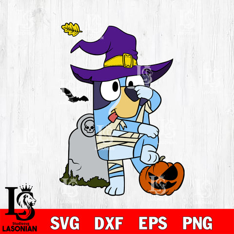 Bluey Dog and Halloween 3 Svg Eps Dxf Png File, Digital Download, Instant Download