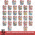 Bluey Family Christmas MLB ALL TEAM Svg Eps Dxf Png File, Digital Download, Instant Download