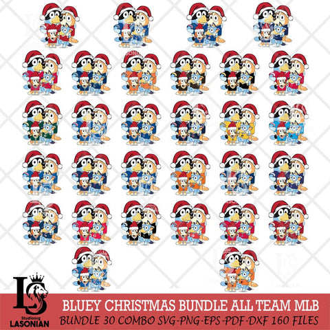 Bluey Family Christmas MLB ALL TEAM Svg Eps Dxf Png File, Digital Download, Instant Download