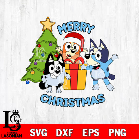Bluey Friends Merry Christmas SVG DXF EPS PNG FILE, Disney svg ,Christmas Digital Download,Instant Download, Silhouette