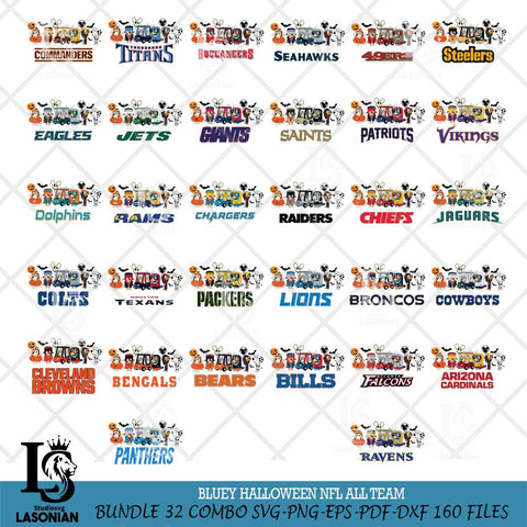 Bluey Halloween NFL Svg Eps Dxf Png File, Digital Download, Instant Download