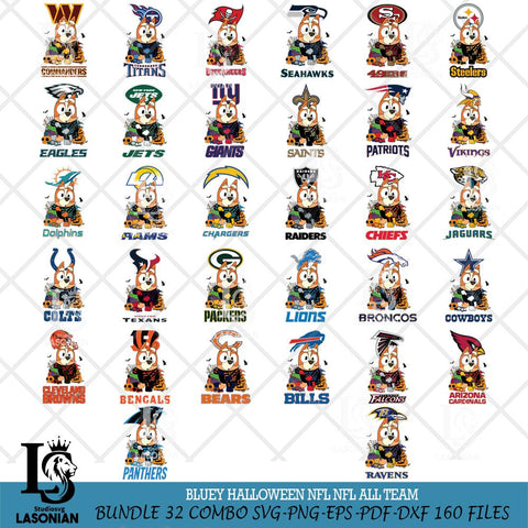 Bluey Halloween NFL NFL Svg Eps Dxf Png File, Digital Download, Instant Download
