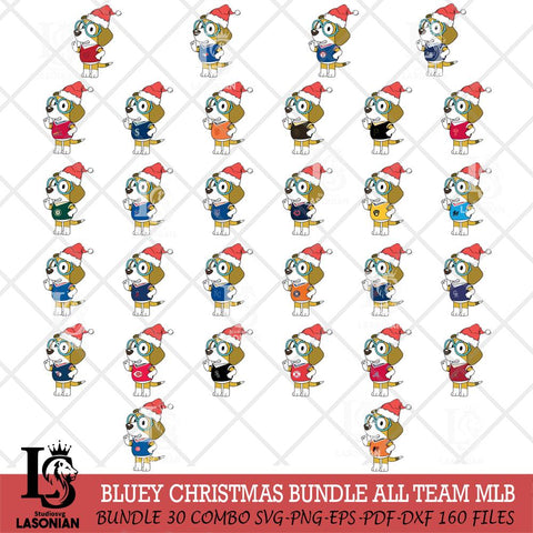 Bluey Honey Christmas MLB ALL TEAM Svg Eps Dxf Png File, Digital Download, Instant Download