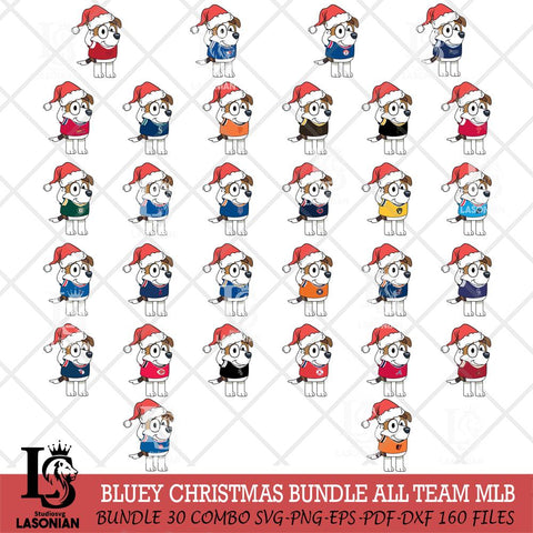 Bluey Jack Christmas MLB ALL TEAM Svg Eps Dxf Png File, Digital Download, Instant Download
