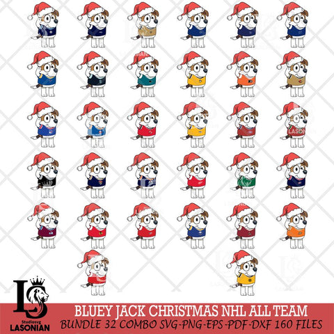 Bluey Jack Christmas NHL ALL TEAM Svg Eps Dxf Png File, Digital Download, Instant Download
