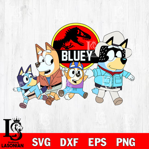 Bluey Jurassic Park Svg Eps Dxf Png File, Digital Download, Instant Download