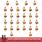 Bluey Lucky Christmas MLB ALL TEAM Svg Eps Dxf Png File, Digital Download, Instant Download