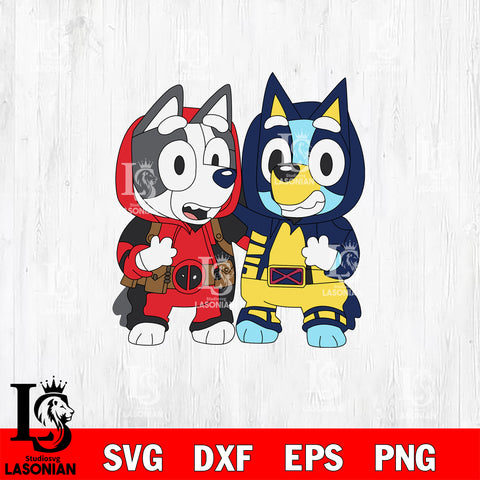 Bluey Muffin and Deadpool Wolverine Svg Eps Dxf Png File, Digital Download, Instant Download