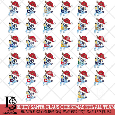 Bluey Santa Claus Christmas NHL ALL TEAM Svg Eps Dxf Png File, Digital Download, Instant Download