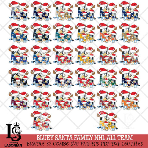 Bluey Santa Family NHL ALL TEAM Svg Eps Dxf Png File, Digital Download, Instant Download
