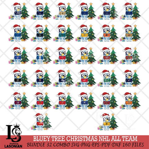 Bluey Tree Christmas NHL ALL TEAM Svg Eps Dxf Png File, Digital Download, Instant Download