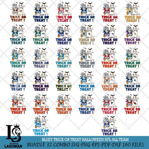 Bluey Trick or Treat Halloween NFL Svg Eps Dxf Png File, Digital Download, Instant Download