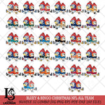 Bluey & Bingo Christmas NFL ALL TEAM Svg Eps Dxf Png File, Digital Download, Instant Download