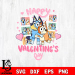 Bluey and Bingo Happy Valentine's day Svg Eps Dxf Png File, Digital Download, Instant Download