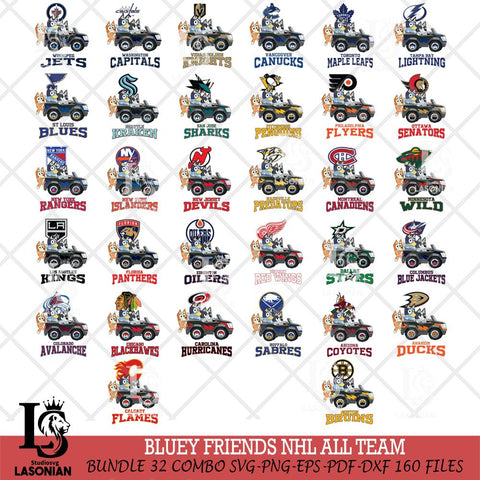 Bluey friends NHL ALL TEAM Svg Eps Dxf Png File, Bundle NHL svg, Digital Download, Instant Download