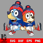 Bluey and bingo Buffalo Bills svg eps dxf png file,NFL Digital Download , Instant Download