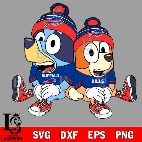 Bluey and bingo Buffalo Bills svg eps dxf png file,NFL Digital Download , Instant Download