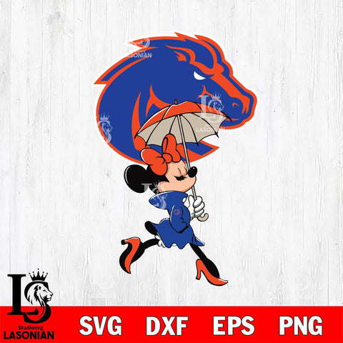 Boise State Broncos Fancy Minnie Svg Eps Dxf Png File, Digital Download, Instant Download
