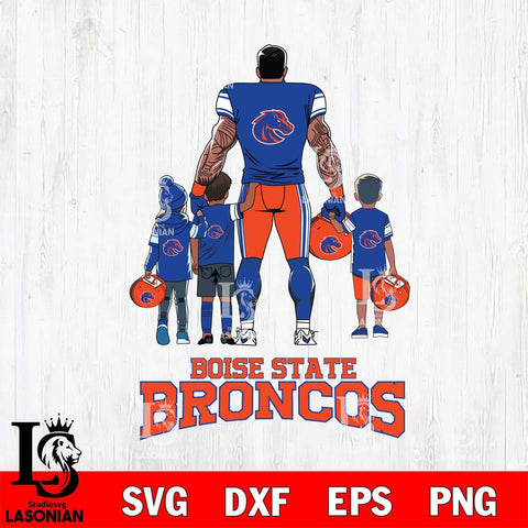 Boise State Broncos 4 Father and son Rugby SVG DXF EPS PNG FILE,NCAA SVG, Father day Digital Download,Instant Download, Silhouette