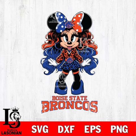 Boise State Broncos Beauty Minnie Mouse Svg Eps Dxf Png File, Digital Download, Instant Download
