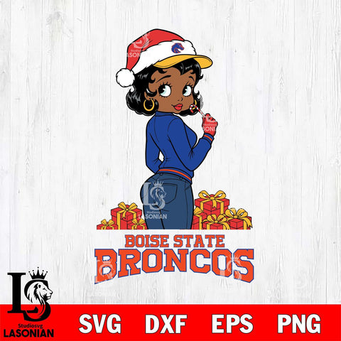 Boise State Broncos Betty Boop Back File Cut, NCAA SVG DXF EPS PNG PDF File, Digital Download , Criucut , Silhouette
