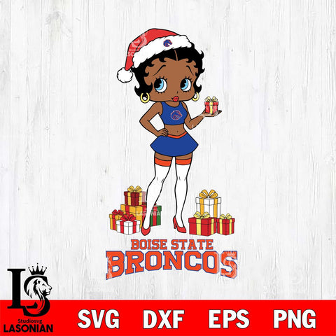 Boise State Broncos Betty Boop Christmas Gift File Cut, NCAA SVG DXF EPS PNG PDF File, Digital Download , Criucut , Silhouette