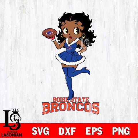 Boise State Broncos Betty Boop Christmas Rugby File Cut, NCAA SVG DXF EPS PNG PDF File, Digital Download , Criucut , Silhouette