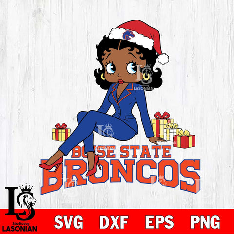 Boise State Broncos Betty Boop Christmas fan File Cut, NCAA SVG DXF EPS PNG PDF File, Digital Download , Criucut , Silhouette