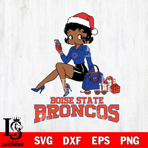 Boise State Broncos Betty Boop Phone File Cut, NCAA SVG DXF EPS PNG PDF File, Digital Download , Criucut , Silhouette