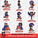 Boise State Broncos Black Fan Girl Betty Boop Bundle 9, Svg Eps Dxf Png File, Digital Download