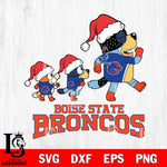 Boise State Broncos Bluey Family Christmas Svg Eps Dxf Png File, Digital Download