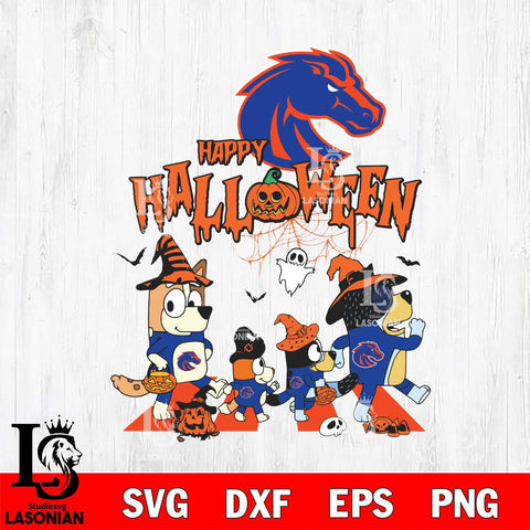 Boise State Broncos Bluey Halloween Family Svg Eps Dxf Png File, Digital Download, Instant Download