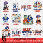 Boise State Broncos Bluey Halloween NCAA 12 SVG Eps Dxf Png File, Bundle NCAA svg, Digital Download, Instant Download