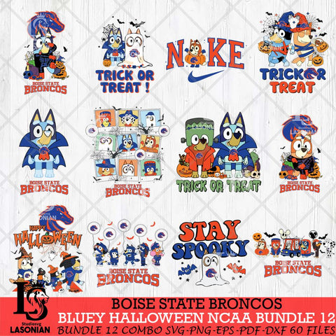 Boise State Broncos Bluey Halloween NCAA 12 SVG Eps Dxf Png File, Bundle NCAA svg, Digital Download, Instant Download