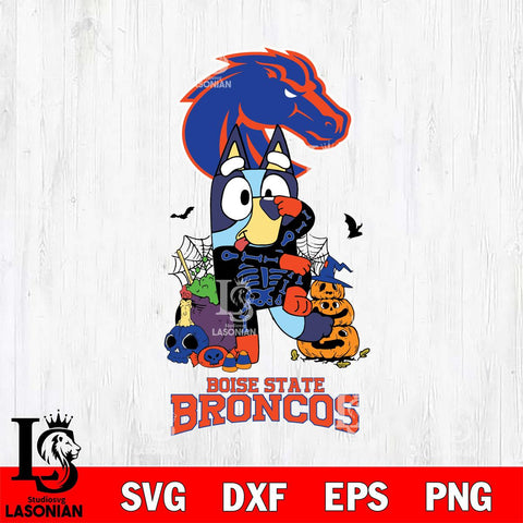 Boise State Broncos Bluey Halloween NCAA 2 Svg Eps Dxf Png File, Digital Download, Instant Download