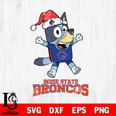 Boise State Broncos Bluey Happy Christmas Svg Eps Dxf Png File, Digital Download