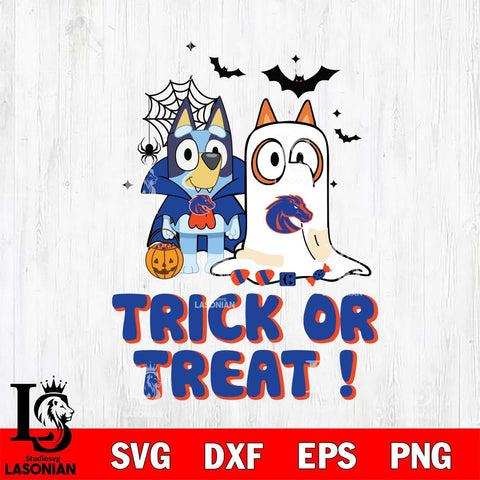 Boise State Broncos Bluey Trick or Treat Halloween Svg Eps Dxf Png File, Digital Download, Instant Download