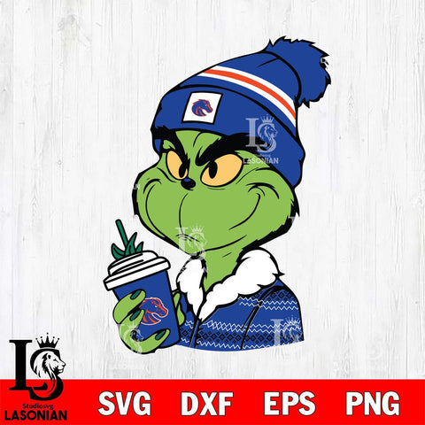 Boise State Broncos Boujee Grinch Svg Eps Dxf Png File, Digital Download, Instant Download