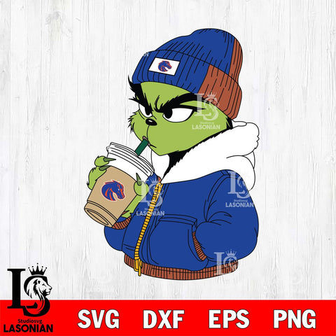 Boise State Broncos Boujee Grinch 6 Svg Eps Dxf Png File, Digital Download, Instant Download