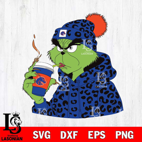 Boise State Broncos Boujee Grinch 8 Svg Eps Dxf Png File, Digital Download, Instant Download