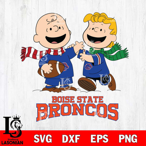 Boise State Broncos Charlie Brown & Linus Football Cricut,Christmas SVG DXF EPS PNG FILE, NCAA Digital Download,Instant Download, Silhouette