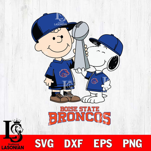 Boise State Broncos Charlie Brown and Snoopy Champions Svg Eps Dxf Png File, NCAA svg , Digital Download , Instant Download, Cricut File