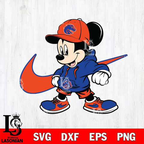 Boise State Broncos Cool Mickey Mouse Svg Eps Dxf Png File, NCAA svg, Digital Download, Instant Download