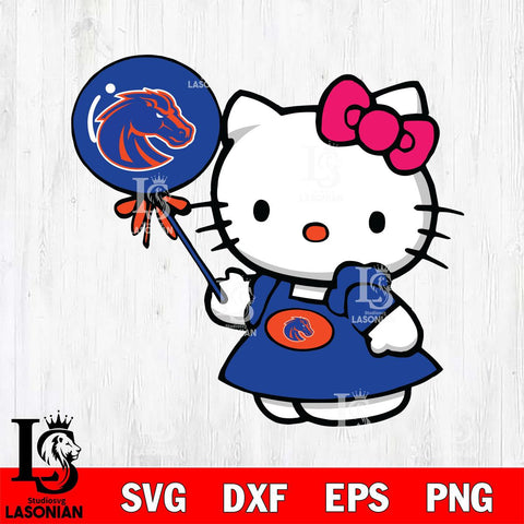 Boise State Broncos Cute Hello Kitty 2 Svg Eps Dxf Png File, Digital Download, Instant Download
